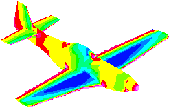 Calculated Pressure Distribution on a P-51D Mustang from my Diploma Thesis.
